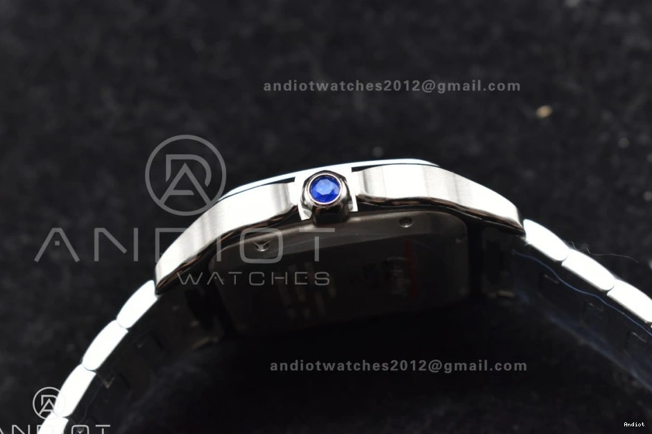 Bezel 9015 BVF Santos de SS 1:1 SS Gray Best Dial Edition Bracelet 40mm Black MIYOTA Cartier on 0303